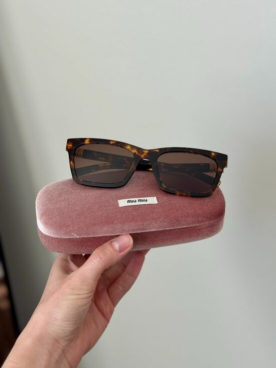 Miu Miu Women Sunglasses Havana Brown Rectangle MUA05S 14L60M NEW AUTHENTIC main image 7
